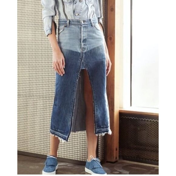 Re/Done Dresses & Skirts - RE/DONE x Levis Seamed Denim Midi Skirt Medium / Light Size 25